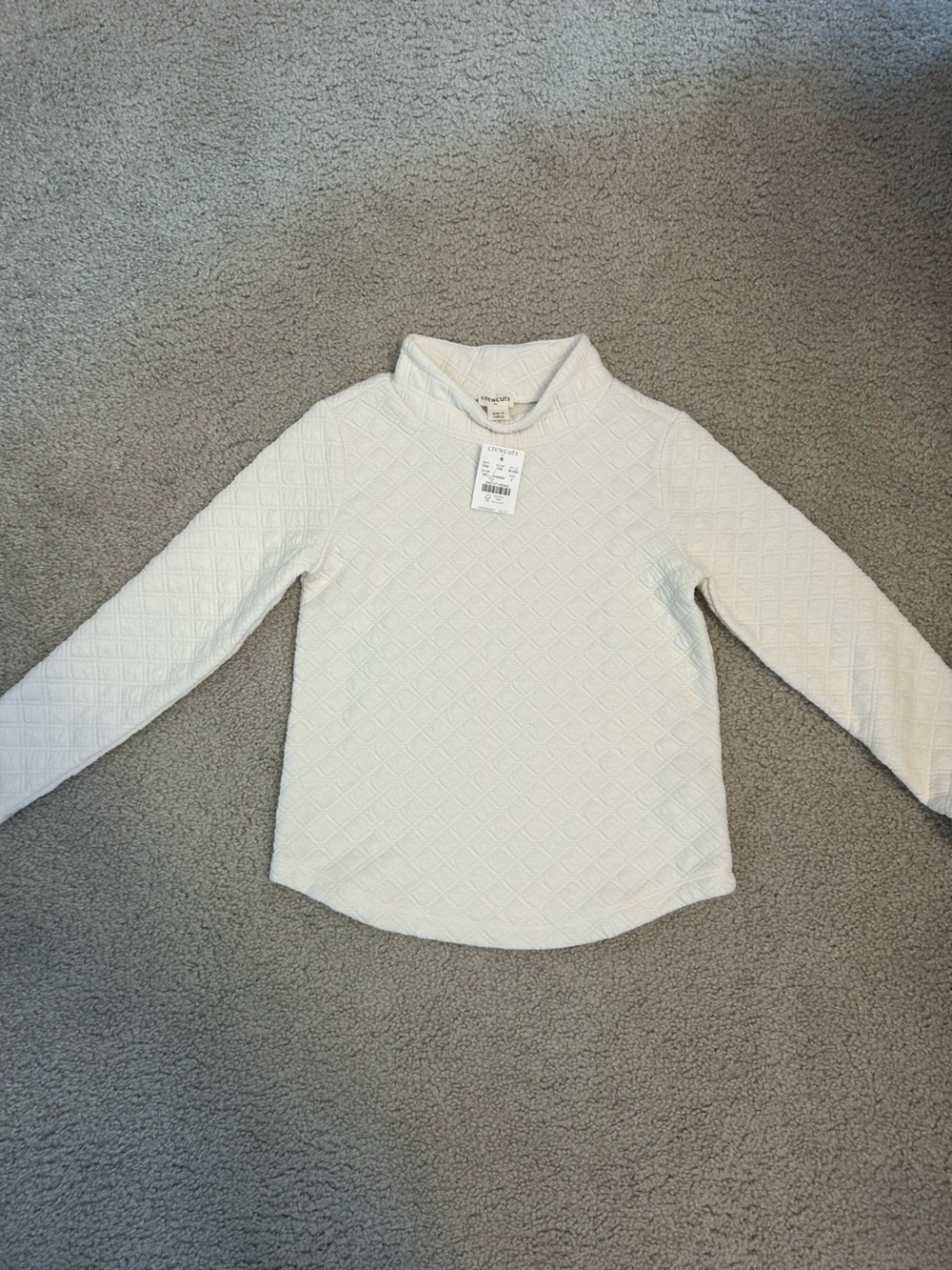 Crewcuts Cream Quilted Crewneck Sweater